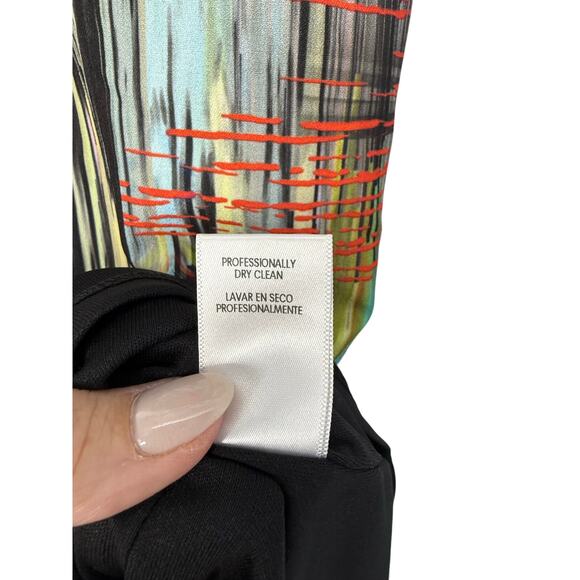 Nicole Miller New York Abstract Print Sheath Dress Size 6 Made in USA - Picture 6 of 11